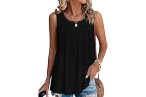 Womens Summer Tank Tops Casual Loose T Shirts Sleeveless Tunic Blouses Cami