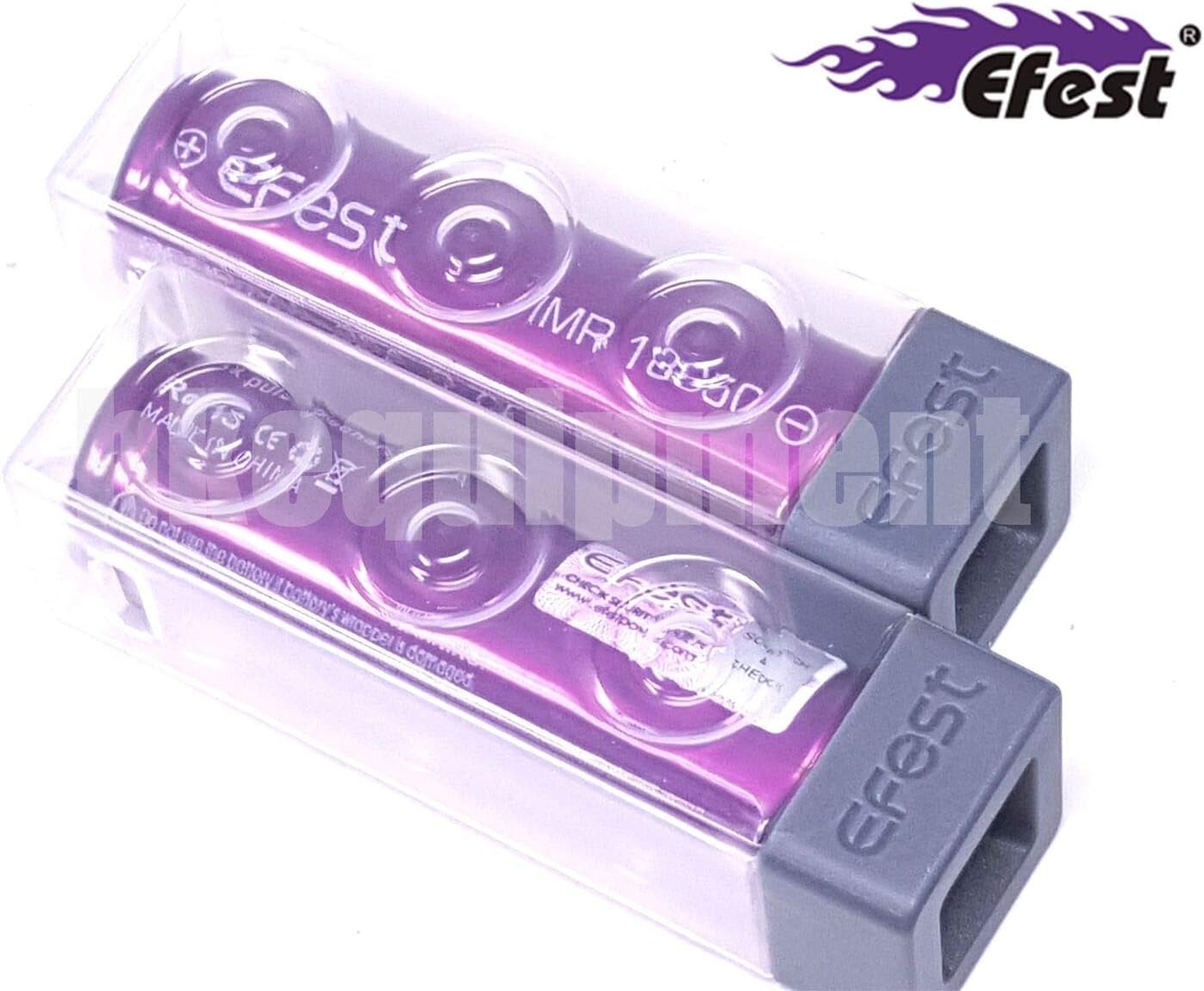 EFEST 3000 mah 35A IMR High Drain Flat Top Single Battery (2 in a Pack) - with Protective Plastic Case for E Cigarettes Starter Kit and MOD No Nicotine