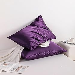 NTBAY 2 Pack Satin Queen Pillowcases for Hair and