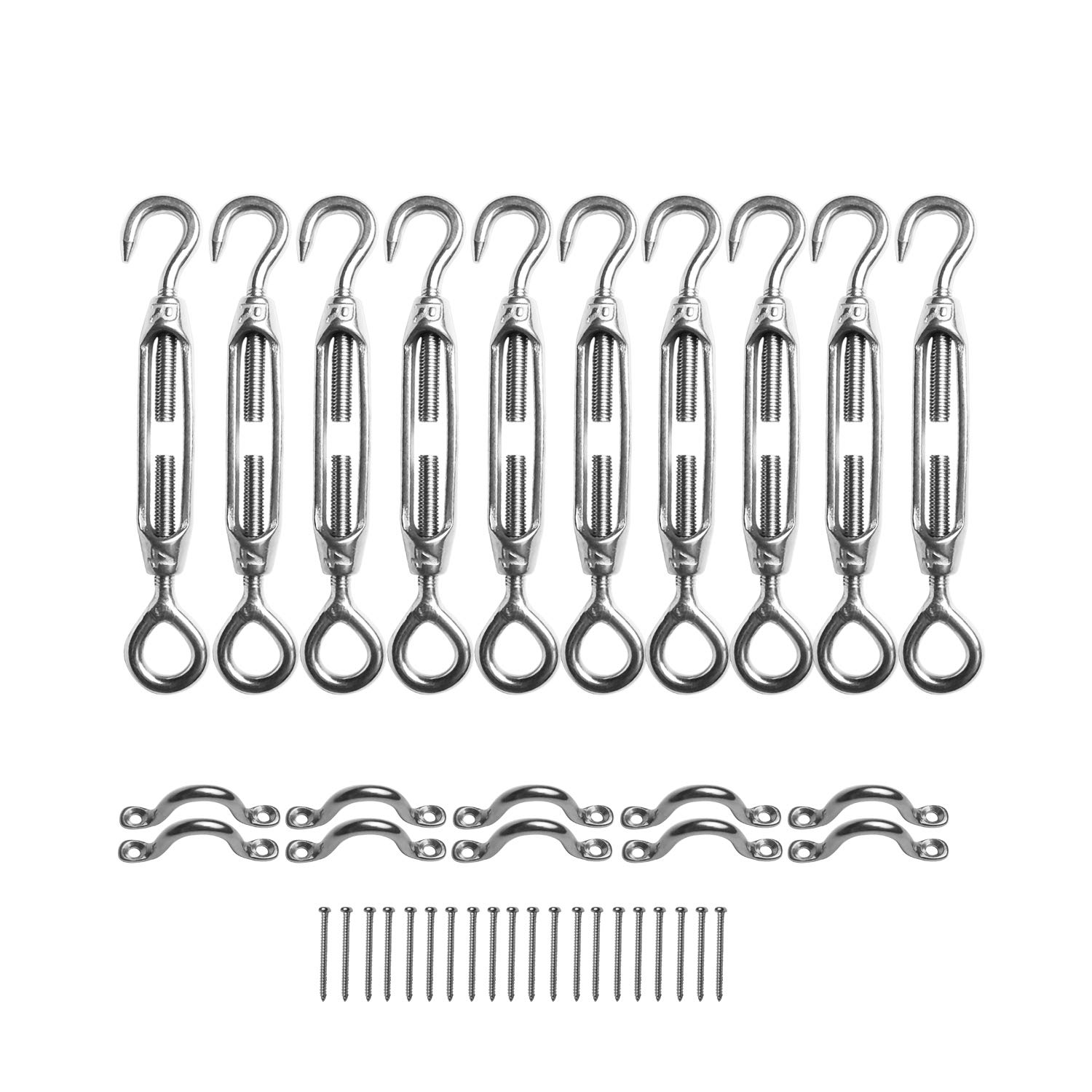 Buy 10 Pack M4 Turnbuckle,Turnbuckle Tension Wire Rope with Eye&Hook