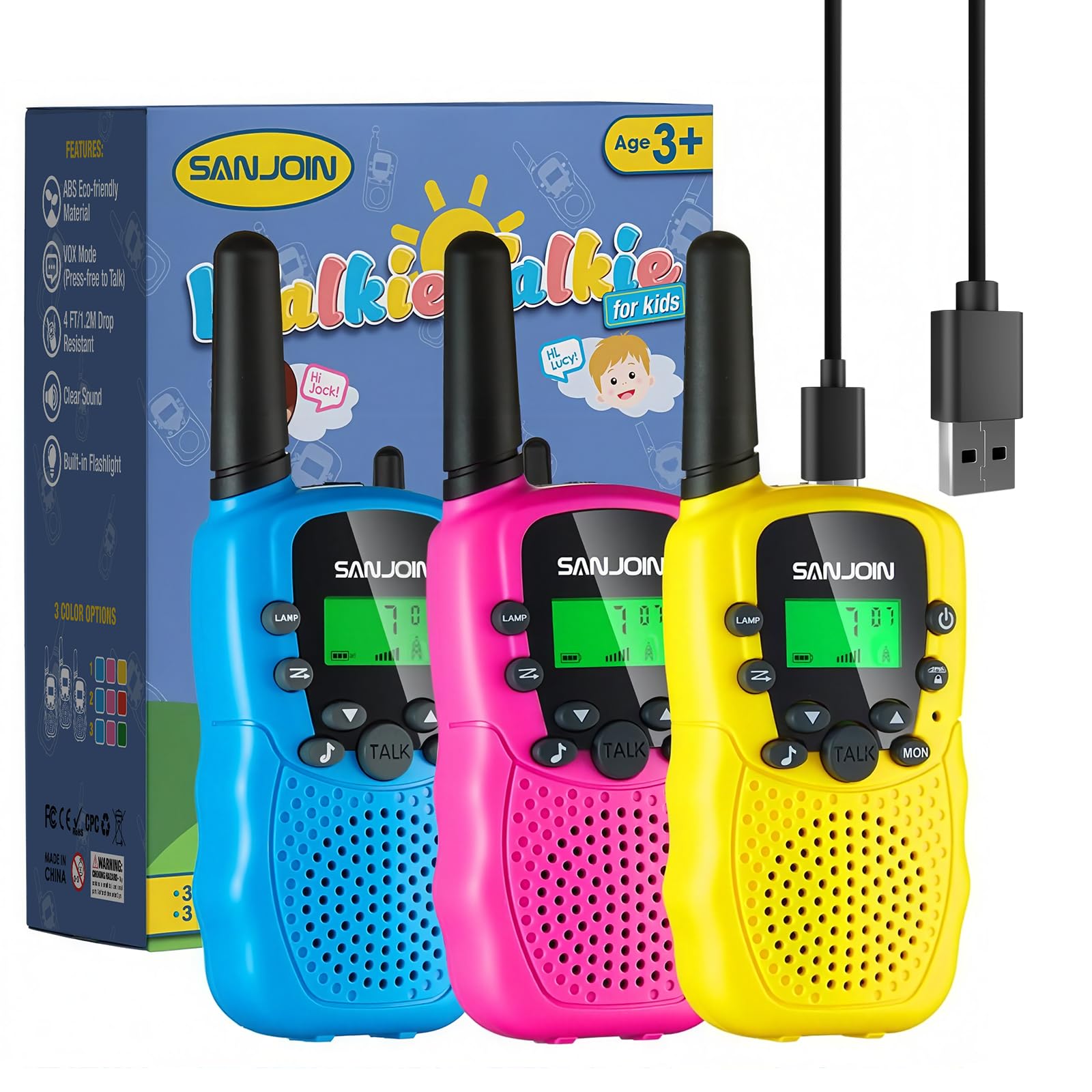 Photo 1 of Walkie Talkies for Kids Rechargeable, 2000 mAH Last 3-4 Days 2 Way Radios Toys for 3-12 Year Old Boys Girls to Outside, Camping, Hiking Christmas Birthday Holiday Stocking Stuffers Presents
