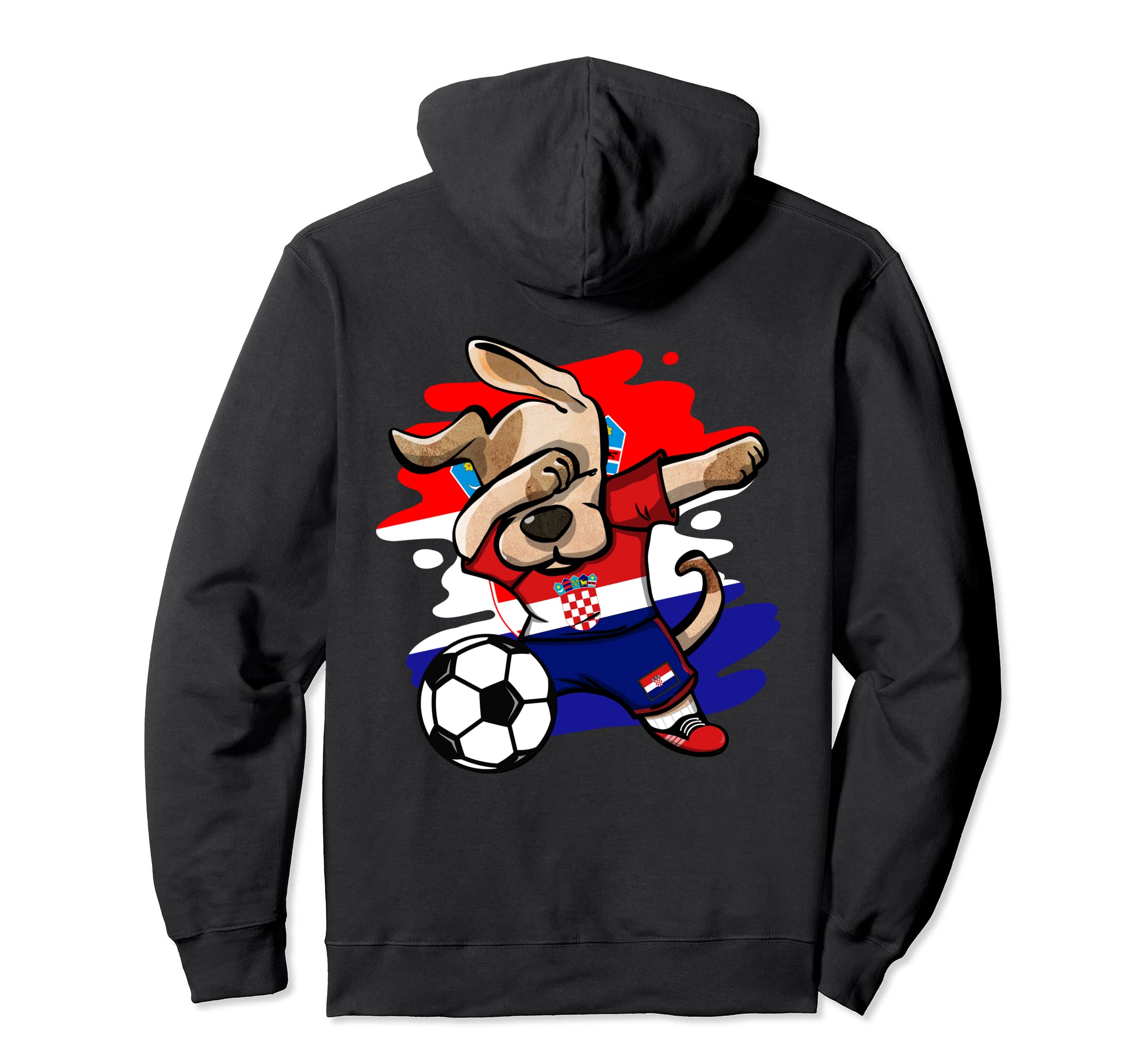 Dabbing Dog Croatia Soccer Fans Jersey Croatian Football Art Pullover Hoodie