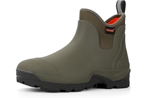 Showave Ankle Rain Boots Men Insulated Rubber Boots For Men Garden Waterproof Boot Mud Lightweight Booties For Farming Fishing Outdoor