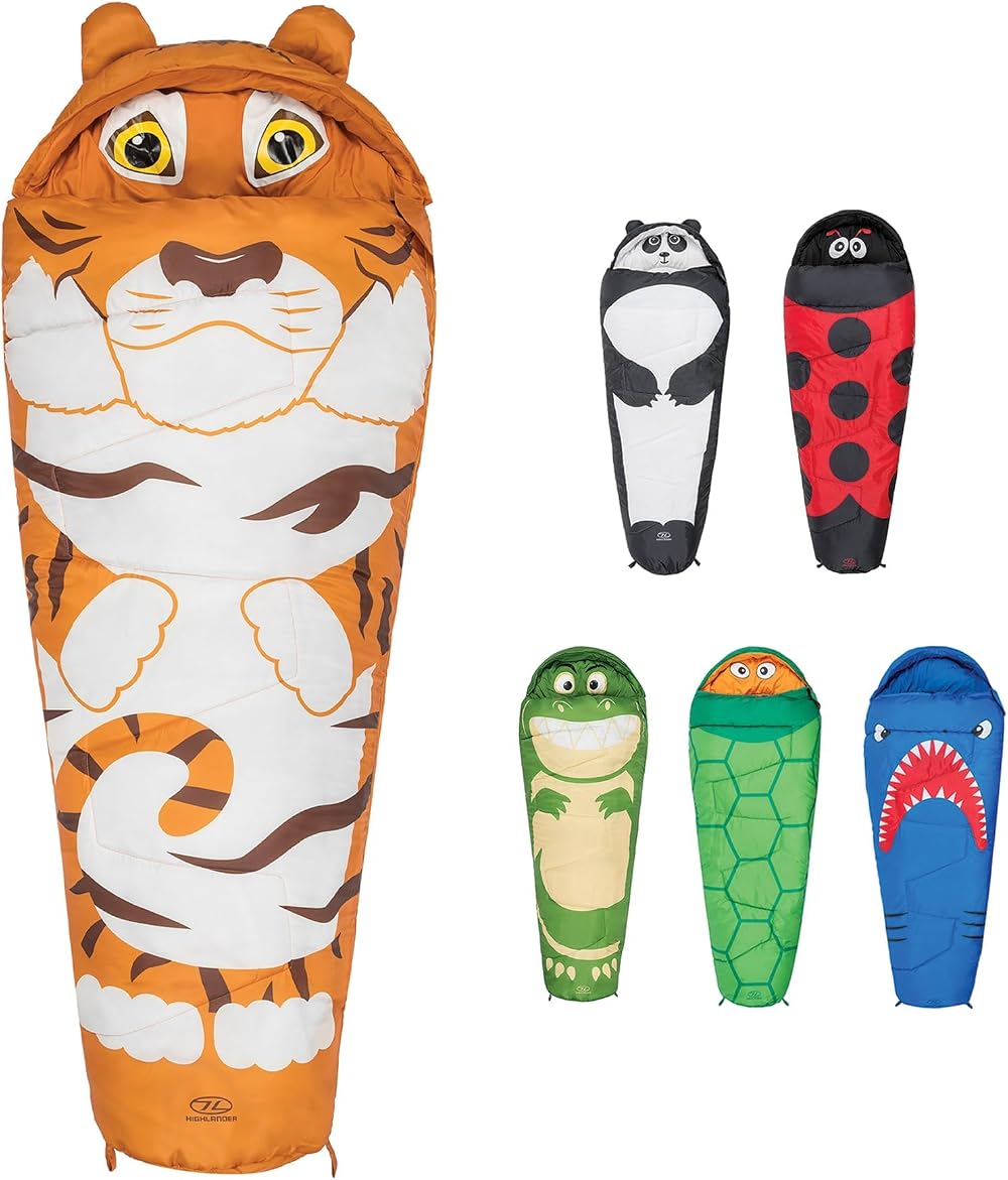 Highlander Kids Sleeping Bag Mummy Style Themed Carry Backpack Lightweight Warm