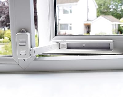 BeeGo Window Restrictor for UPVC Child Proof Cat Guard No Drill Lock White