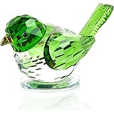 Ornalrist Crystal Green Clear Birds Figurine Handmade Collectible Animal Figurines Gifts for Him Dad Table Home Decoration Paperweight