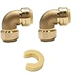 (Pack of 2) EFIELD 1/2 Inch Elbow Push-Fit Fitting to Connect Pex, Copper, CPVC
