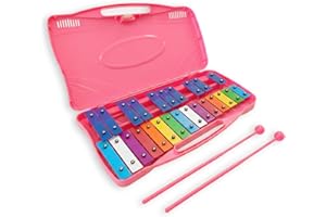 MoResolune Glockenspiel Xylophone 25 Notes Rainbow Key Xylophone with Case for Student Beginners Instruments for Adults Christmas Gifts