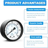 ERGAOBOY Well Pump Pressure Gauge 0-20 Bar 0-300 PSI 2 inch Dial 1/4 BSP view 5