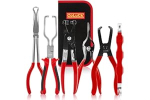 COLUCK 6Pcs Electrical Connector Tool Kit - Pliers, Separator, Remover, Clamp Clip, Disconnect Tool for Hose, Fuel Line, Spark Plug Wire