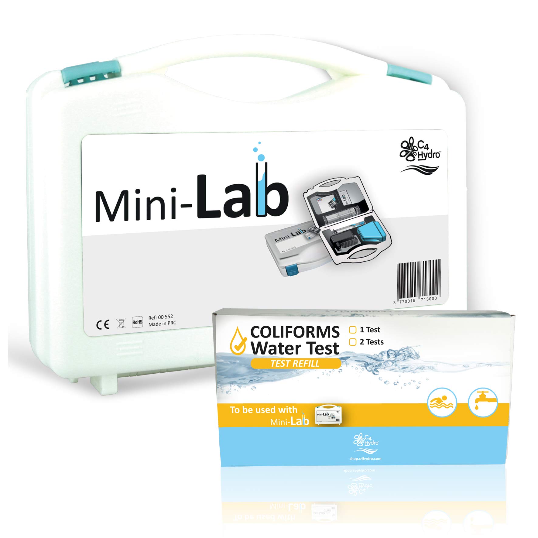 Coliforms Starter Pack - Test the presence of coliforms in water, including E. Coli - Analyzes the quality of your water. The kit includes 1 reusable incubator and 1 box of single-use consumables.
