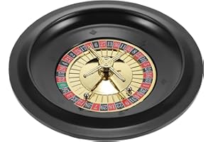 BESTonZON Plastic Roulette Wheel, 10 Inch Poker Roulette Table Wheel, Plastic Black Roulette Wheels, Professional Roulette Board Rotating Board Game Prop for Home Game Night Part