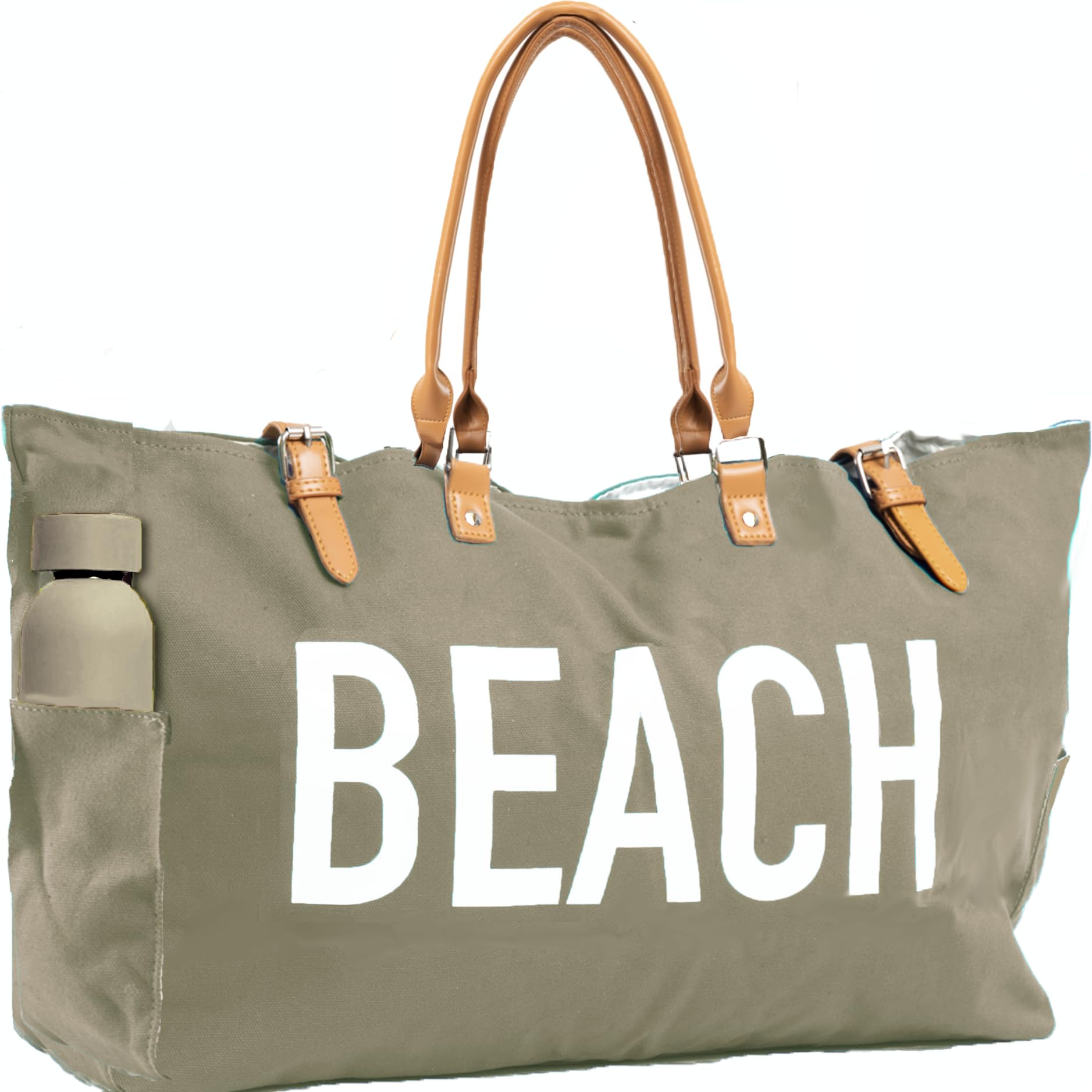 Keho Waterproof Beach Bag with Pockets For Women (Sandproof), Warm Sand, L โ image 1