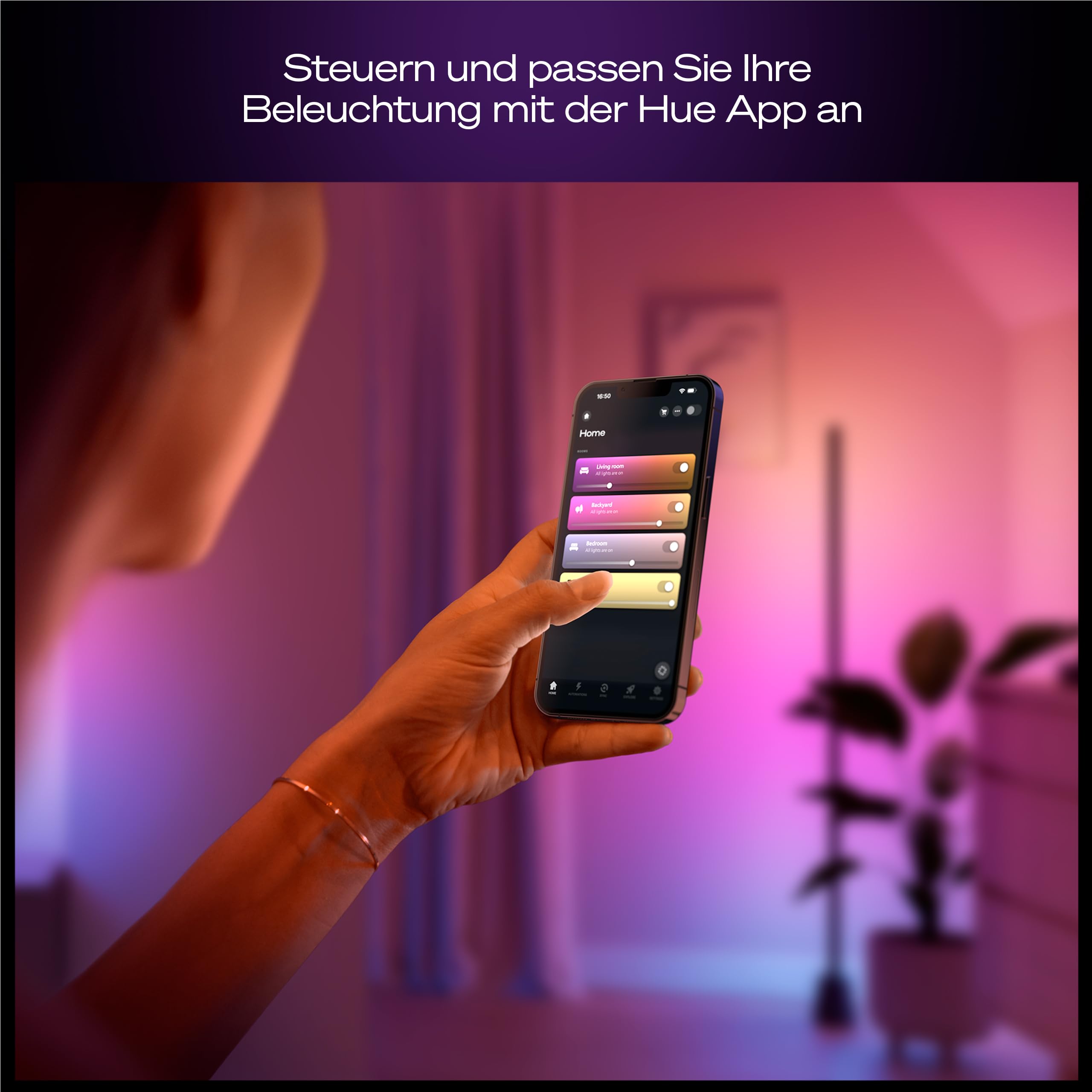 Philips Hue Play Stehleuchte, RGBWWIC LED, 122 cm, Mehrfarbige Farbverläufe, Smart Lighting, Alexa, Google Home, Apple Home, TV-Synchronisation erfordert Hue Bridge und Sync Box (separat erhältlich) 7