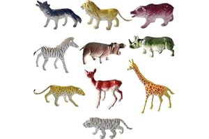 MWUYRLW Mini Forest Animals Figures Set 10 Pcs Woodland Safari Wild Animals Plastic Rubbery Educational Action Playset for Children Science Play Wildlife Best for Birthday Party Favors (Wildlife Figures Set)