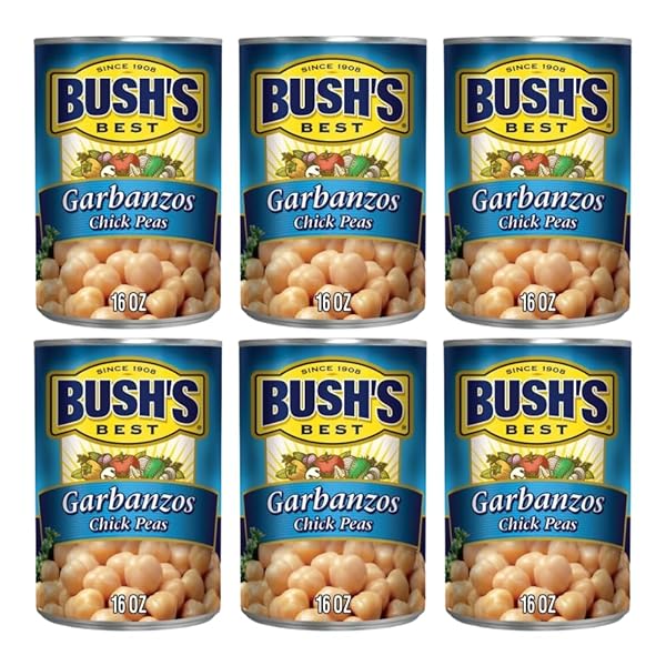 BUSH’S BEST GARBANZOS CHICK PEAS, 16OZ (PACK OF 6)