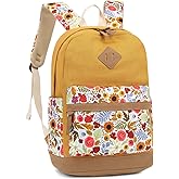 Leaper School Cute Backpack for Girls: Canvas Kawaii Bookbags for Girl 10-12 Years Old - Laptop Travel Backpacks for Teens Sunflower Yellow