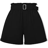 SANGTREE Girl's Casual Ruffled Paperbag Waist Shorts, 3 Years - Women 3XL