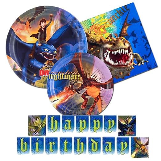 How to Train Your Dragon Party supplies 4 items party pack plates