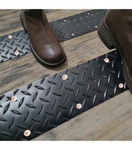 Myard Non-Slip Stair Treads - 16x2 Inch Strips, Screw Down, Set Of 2 (Black) - View #3