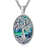 Eusense 925 Sterling Silver Abalone Pendant Necklace for Women Men - Urn Locket Cremation Jewelry That Holds Pictures