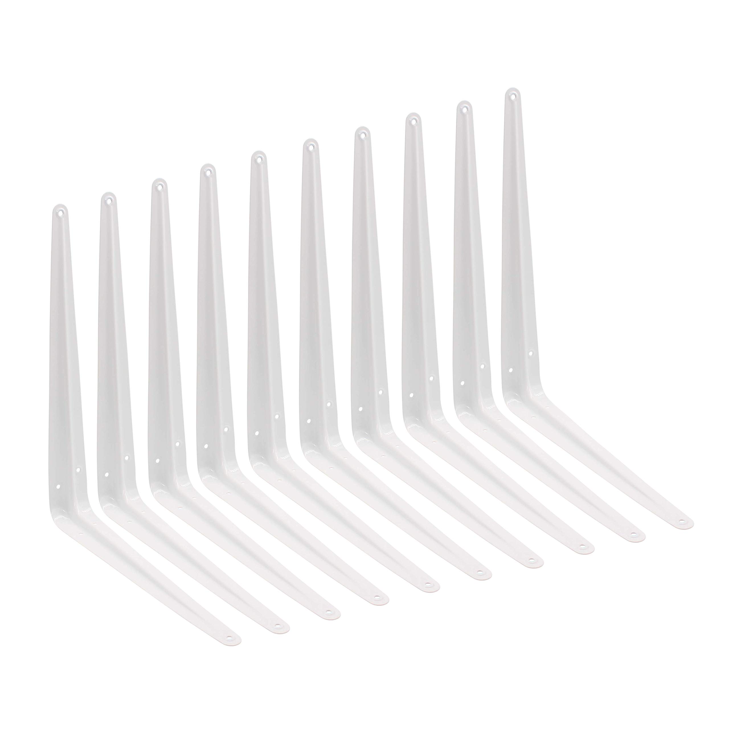 EAI London Shelf Brackets | White 350x300mm / 14x12 Inch Shelving Support Bracket | Pack of 10