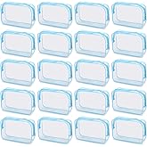 Tbestmax 40 Pack Clear Cosmetic Bags Makeup Bags Portable Waterproof Travel Toiletry Bags Organizer Blue, 7.5"x 4.8"x 2.3"