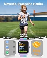 Kids Smart Watch Pedometer Heart Rate 5ATM Waterproof Sleep Girls view 2