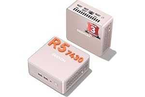 GEEKOM A5 Mini PC, with AMD Ryzen 5 7430U(Turbo 4.5GHz), 16GB RAM (Upgradable Standard DDR, not Locked LPDDR) & 512GB M.2 PCI