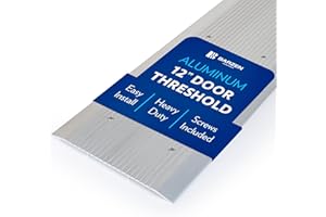 TRADEMARK HARDWARE Door Threshold - High Quality 12" Wide Aluminum Thresholds Strip for Doorways, Flat Transition Door Saddle Low-Profile Door Sill, Corrugated, 12 x 36 Inches