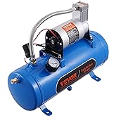 VEVOR 12V Air Compressor with 1.6 Gallon Tank, Train Horn Compressor, 120 psi Working Pressure, Inflating Tires, Air Mattresses