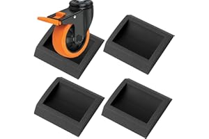 NONLEY Bed Stoppers Furniture Stopper, 4 Pack Wheel Stoppers Furniture Caster Cups - Premium Solid Rubber Caster Cups Furniture Cups Fits to All Floors & Wheels of Sofas, Beds, Chairs, Prevents Scratches