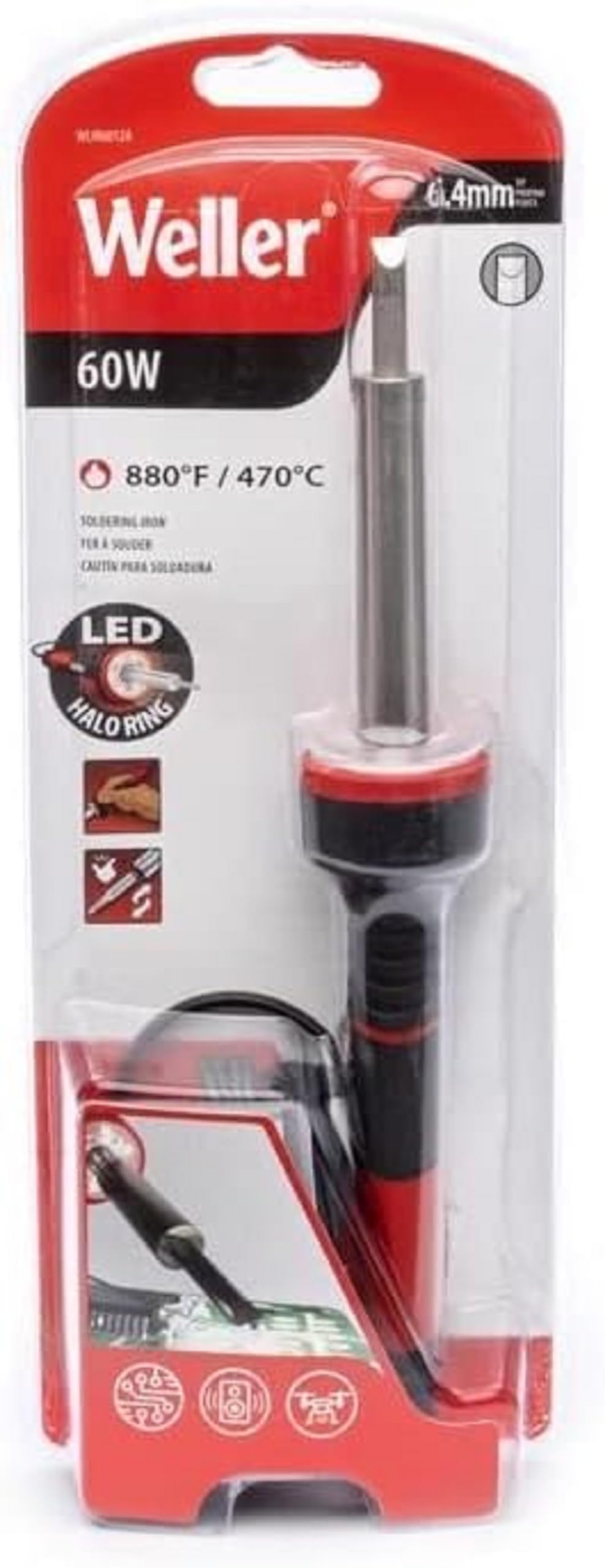 Photo 1 of Weller 60W/120V Soldering Iron Kit, LED Halo Ring - WLIRK6012A