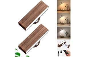 YiLaie Battery Operated Wall Sconce Set of Two,Rechargeable Wall Lights with Remote,Wall Lights for Bedroom Battery Operated, Dimmable Wireless Wall Mount Lamp with 3 Color Temperature for Bedside