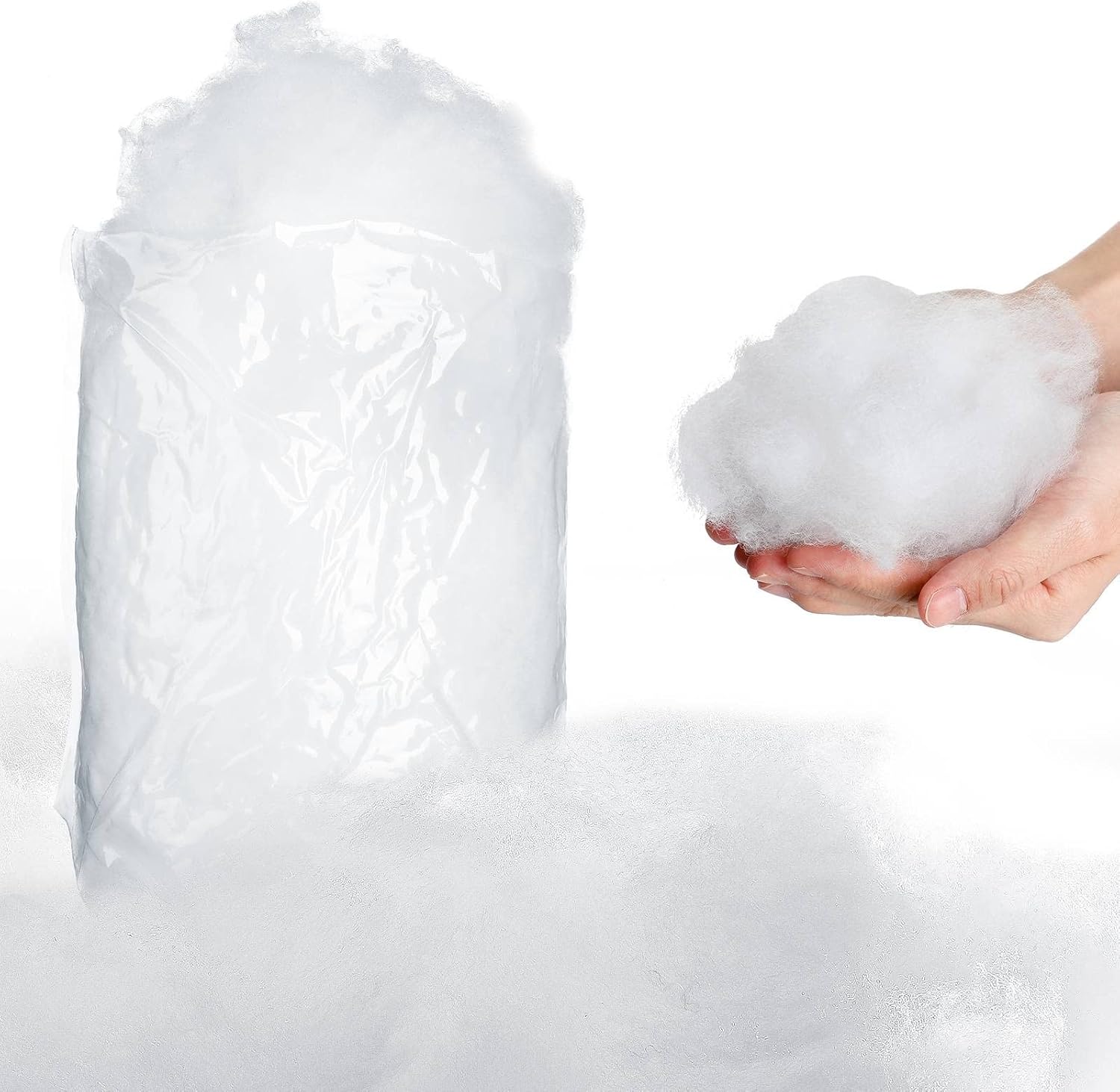 Artificial Snow - Tatuo Christmas Fake Snow Artificial Snow Blanket Fiber Fluffy Snow Indoor Snow for Christmas Tree Winter Mantle Village Decor, Nativity and Easy Christmas Display Decoration, 5.3 oz Per Bag (1 Bag)