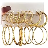 Gold Silver Hoop Earrings for Women Trendy Hoop Earrings Set Fashion Jewelry Gifts