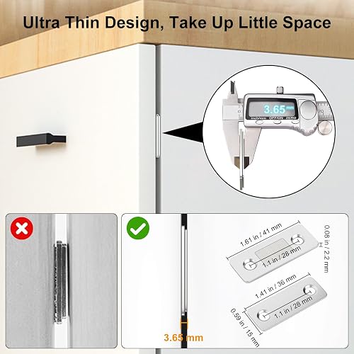 Yinpecly 8pcs Magnetic Cabinet Catches - ABS Magnetic Latches For Doors, Drawers, Wardrobes, Brown 1.81 Inch