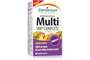 Jamieson 100 percent Complete Chewable Multivitamin for Adults - Citrus Twist Flavour , 60 Count (Pack of 1)