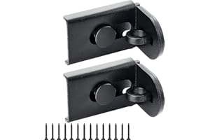 GEMASP Sliding Door Lock, 90 Degree Door Hasp Latch Lock, Stainless Steel Security Right Angle Padlock with Screws for Push/Sliding/Barn Doors (2PC, Black)