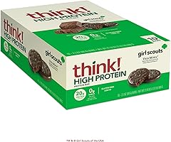 think! Protein Bars, High Protein Snacks, Gluten Free, Kosher Friendly, Girl Scouts Thin Mint, Nutrition Bars, 2.1 Oz per Bar