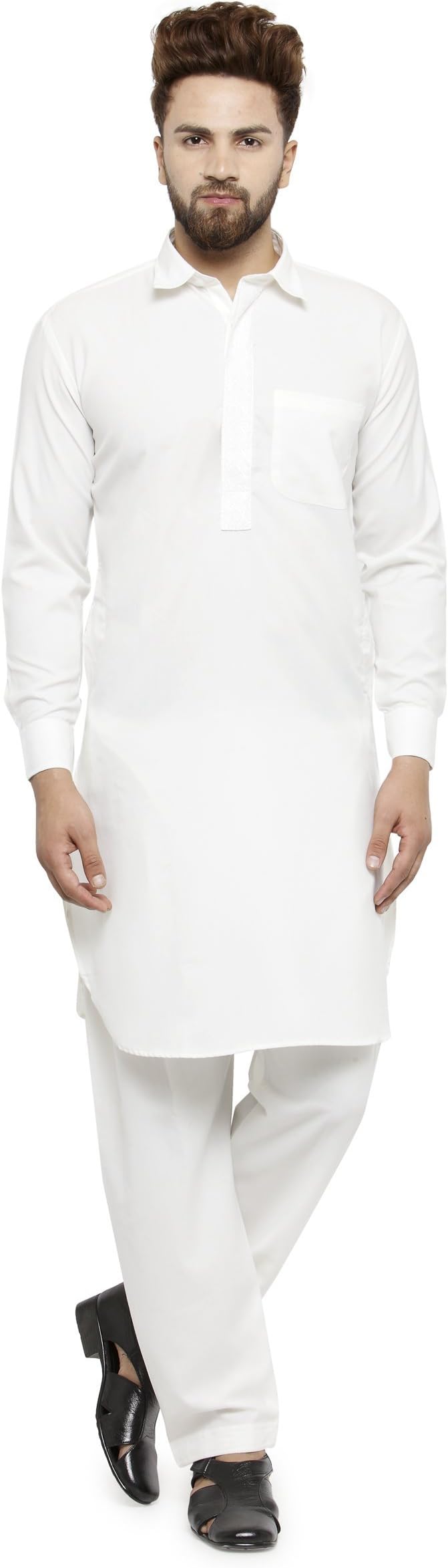 Rich Cotton Blend Pathani Kurta Pyjama For Men -(WTZ-PTN-501)