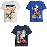 Dragon Ball Z Super Saiyan Character Art Boy’s 3-Pack Crew Neck Short Sleeve T-Shirt Set