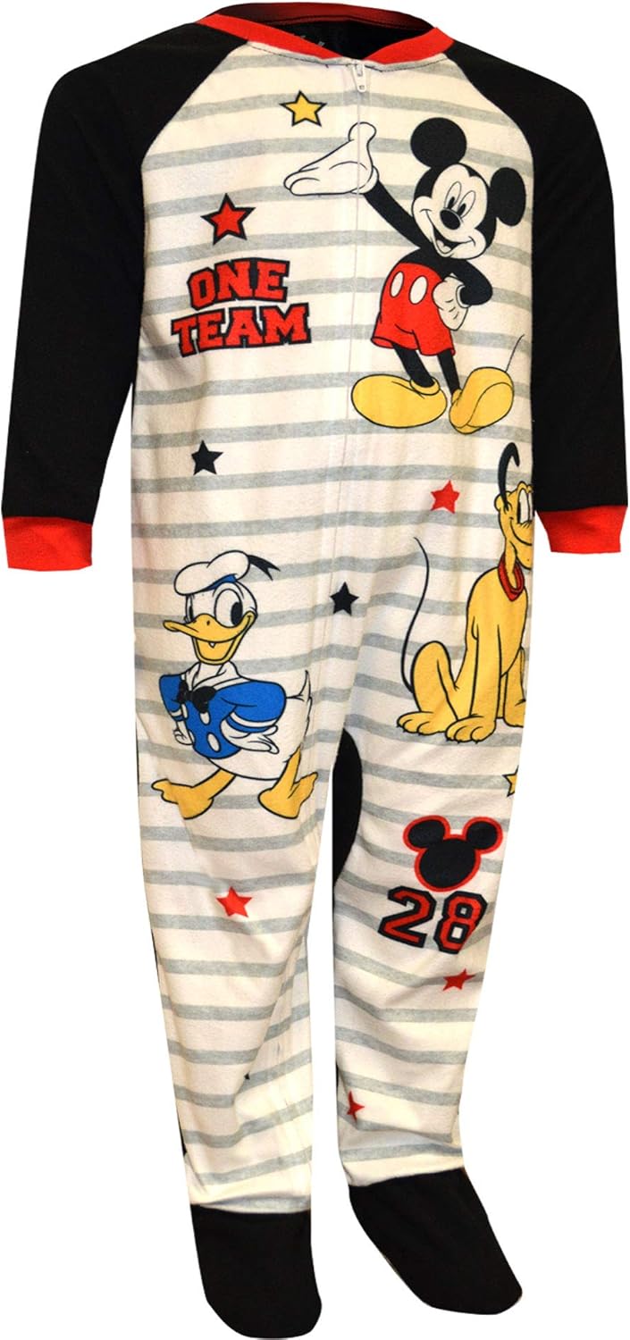 Mickey Mouse Pajamas for Toddler Boys One Team Footed Blanket PJ Sleeper: Clothing