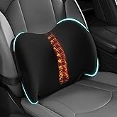 BYMECOST Lumbar Support Pillow for Car, Memory Foam Car Seat Back Support Pillow for Driving, Back Cushion with Strap for Pain Relief, Ergonomic Back Cushion for Office Chair, Wheelchair (A-Black)