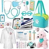 Sundaymot Doctor Kit for Kids, 37PC Pretend Play Doctor Toys, Doctor Kit for Toddlers 3-5, with Dog Toy, Medical Bag, Stethoscope and Other Accessories, for Boys and Girls Fun Role Playing Game