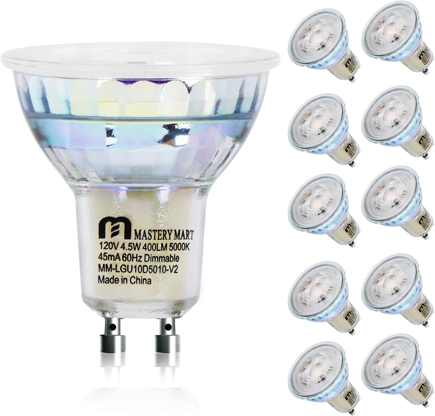 LED GU10 Spotlight Light Bulbs, 50 Watt Equivalent, 4.5W