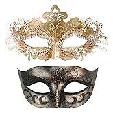Coddsmz Couple Masquerade Mask Set - Venetian & Mardi Gras Mask for Women & Men