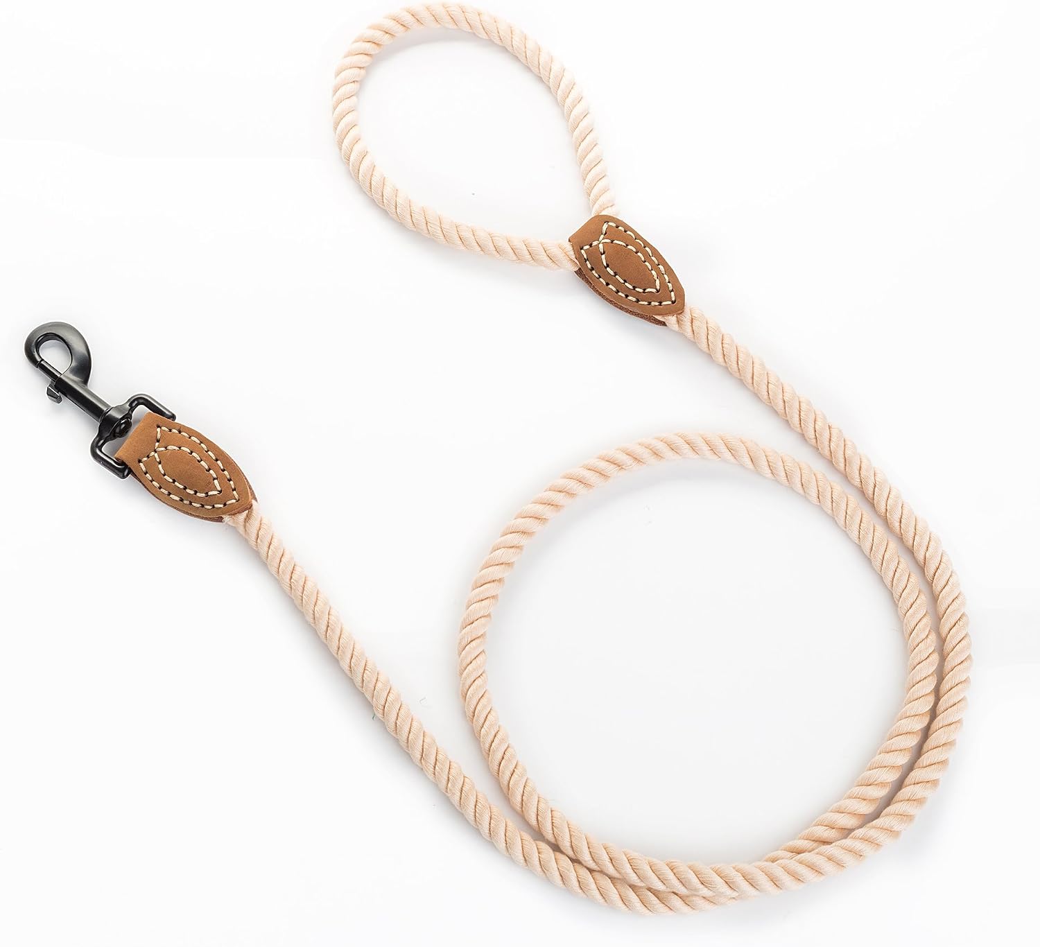 Mile High Life Dog Leash, Cotton Handle-Light Brown, 48 Inch-1/2" - Image 5