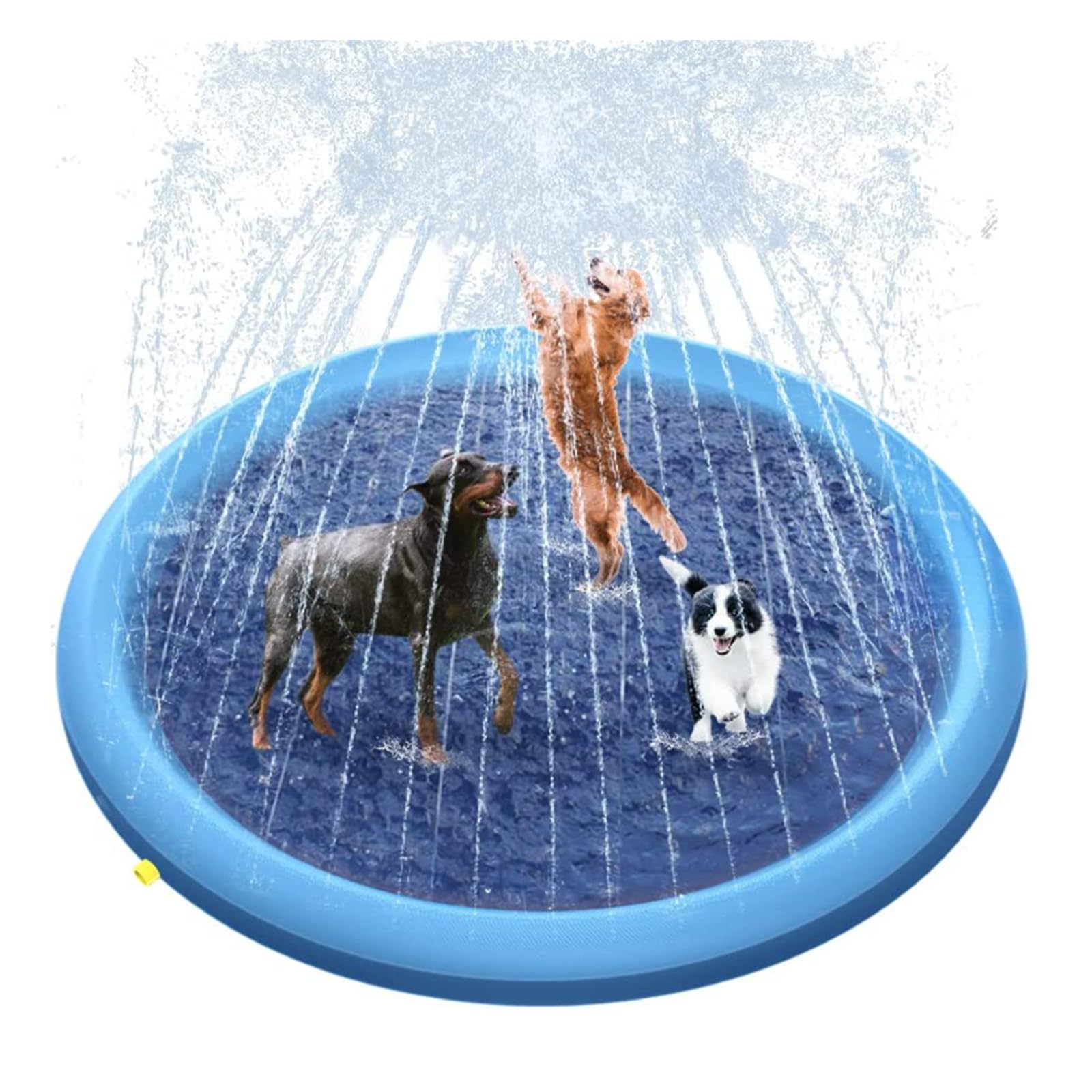 Foldable splash pad for dog pool, outdoor sprinkling play mat for dog pet, portable inflatable water toy, non-slip summer wading pool garden party 150CM