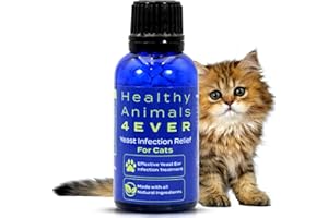 HealthyAnimals4Ever All-Natural Yeast Protection for Cats - Effective Homeopathic Support for Yeast Infections - Preventive Care for Skin and Ear Health - 300 Cat Yeast Defense Tablets
